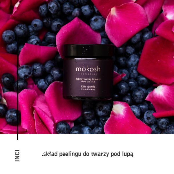 Skład peelingu do twarzy po lupą.