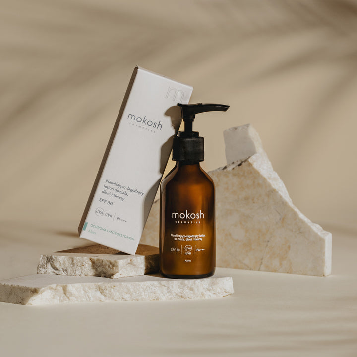 Lotion SPF 30 do ciała, dłoni i twarzy – ochrona przed słońcem, wolnymi rodnikami i starzeniem termicznym