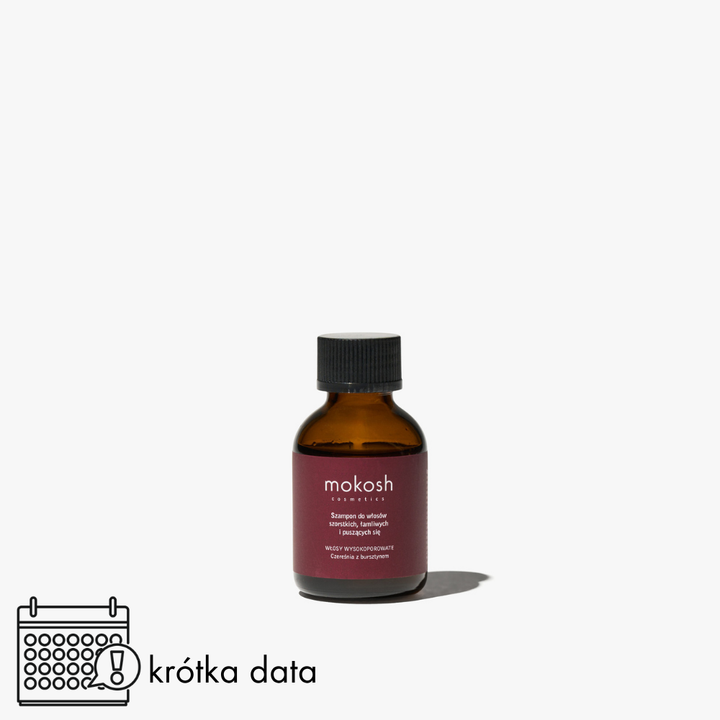 KRÓTKA DATA 8.10.2026r Szampon do włosów szorstkich, łamliwych i puszących się - Czereśnia z bursztynem 50ml (Kopia)